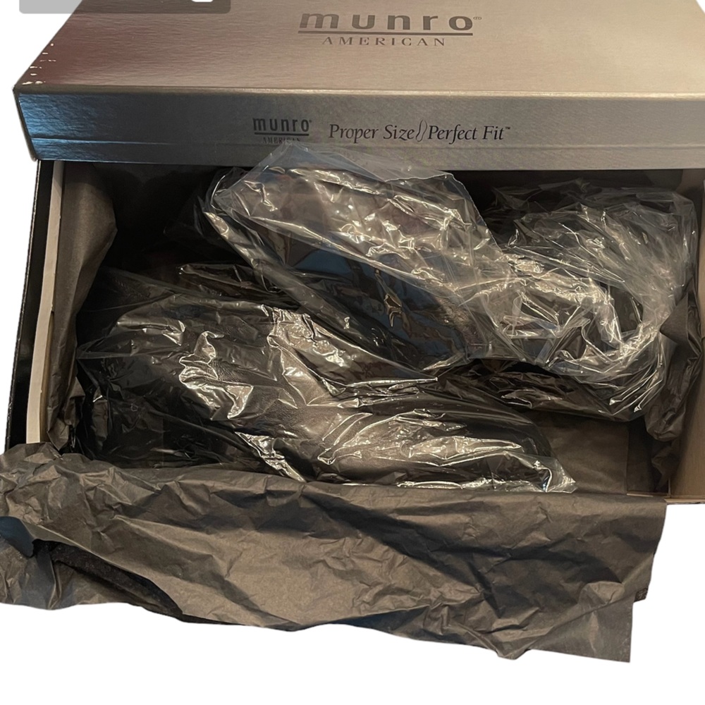 New Munro Solano Black Kid / Suede Upper Comfortable Dress Shoes Women’s Size 7W - Picture 13 of 15